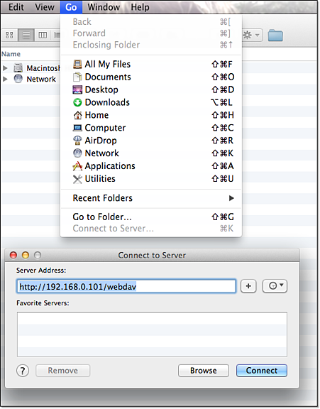 Webdav server auf mac einrichten